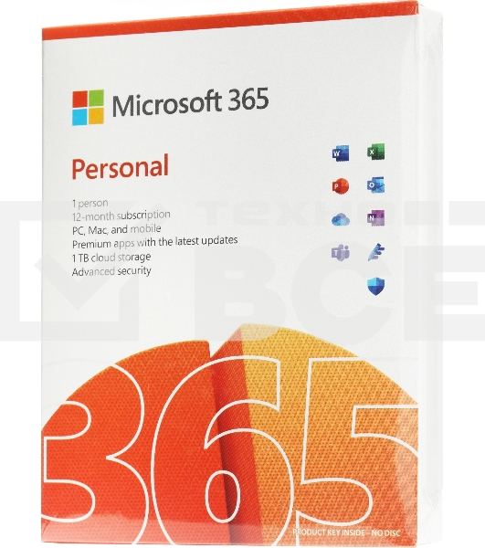 Офисное приложение Microsoft 365 Personal Subscr 1YR Medialess P8 (QQ2-01399)