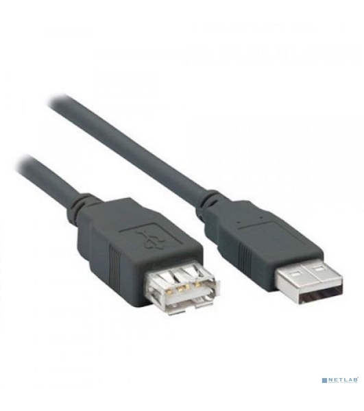 Кабель удлинитель Filum USB 2.0, 1.8 м., серый, разъемы: USB A male-USB A female, пакет. FL-C-U2-AM-AF-1.8M (894169)