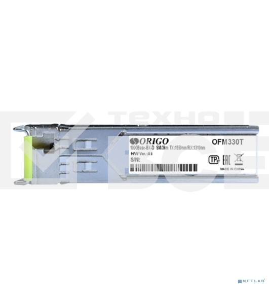 Трансивер ORIGO OFM330T/10KM WDM SFP Transceiver, 1000Base-BX-D, Simplex LC, TX: 1550nm, RX: 1310nm, Single-mode, 10KM