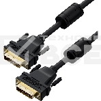 Кабель Greenconnect GCR-DM2DMC2-7.0m PROF 7.0m DVI-D, черный, GOLD, ферритовые кольца, OD 8.5mm, 28 AWG, DVI/DVI, 25M/25M, двойной экран, фото3