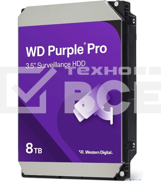 Жесткий диск HDD Western Digital Surveillance Purple Pro8TB 7200rpm SATA-III 256Mb 3.5