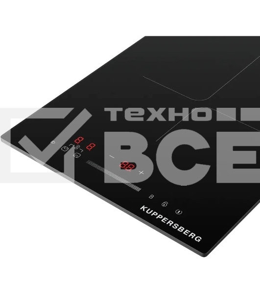 Варочная поверхность Kuppersberg ICI 316, 30 см, индукция, High-Tech, inverter, прямой край, 9 уровней мощности, бустер, Stop and Go, Flexi-zone, автоматическое отключение, таймер, индикатор остаточного тепла, сенсорное/слайдерное управление, цвет черный