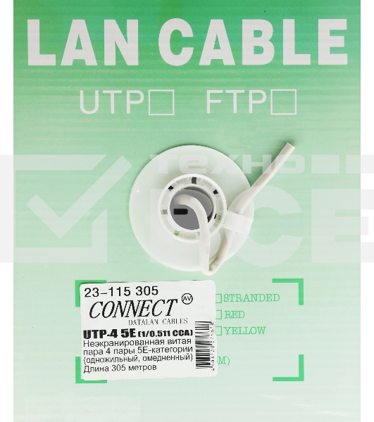 Кабель сетевой Premier 23-115 305 UTP 4 пары cat.5E solid CCA 305м серый