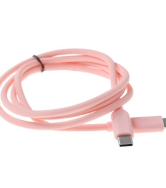 Кабель QUMO 32966 Type-C на Type-C, силиконовый, 1м, 3A, 60W, PD (розовый)