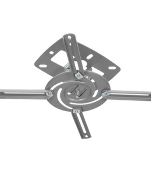 Универсальное потолочное крепление Wize WP-S высота крепления 8 см макс. расстояние между крепежными отв. 260 мм, наклон +/-15°, вращение 360°, до 8 кг, серебрист., рознич. упаковка