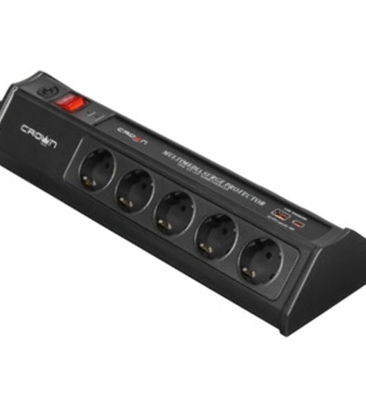 Сетевой фильтр CROWN CMPS-11 черный, 10 розеток, 3 м