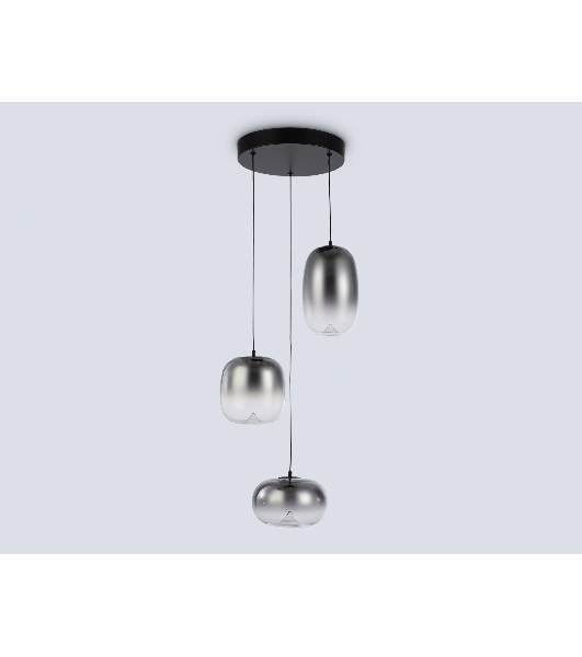 Подвесной светодиодный светильник Ambrella light LH11099/3 BK/SM черный/дымчатый 12W 3000K D350*1505