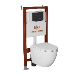 Комплект BAU 6 в 1: инсталляция BAU PRO, унитаз подвесной торнадо Bau Dream Hurricane-2, сиденье дюропласт микролифт, клавиша Dream, черный матовый, фото9