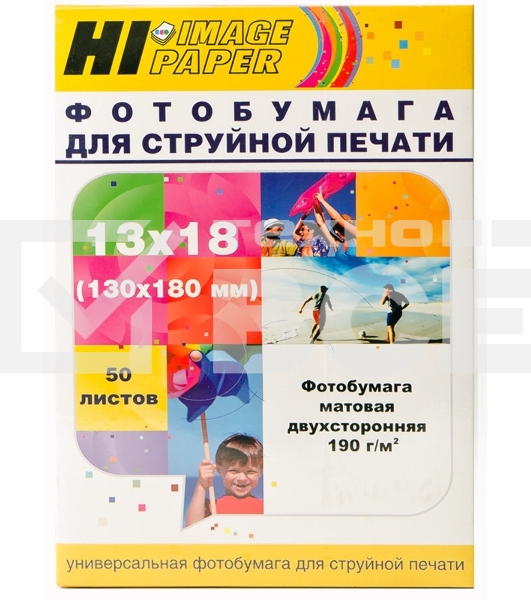 Фотобумага матовая двусторонняя (Hi-image paper) 13x18, 190 г/м, 50 л.