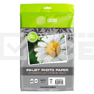 Фотобумага Cactus CS-MA414020ED A4/140г/м2/20л./белый матовое для струйной печати
