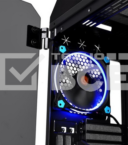Корпус View 71 TG (840574) CA-1I7-00F1WN-00 /Black/Win/SPCC/Tempered Glass*4/Color Box/Riing 140mm Blue Fan*2