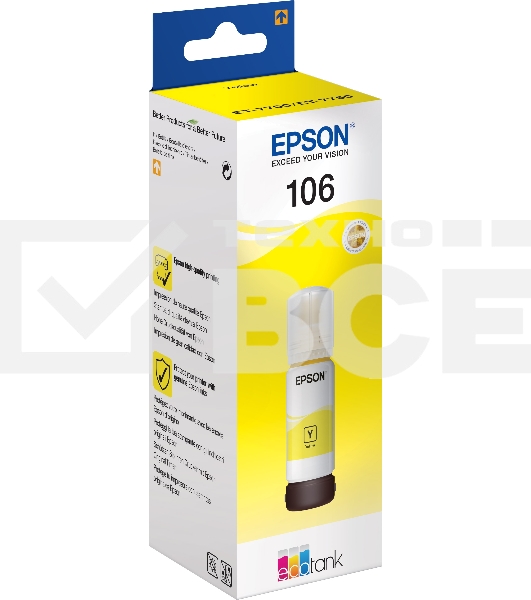 Чернила Epson 106Y C13T00R440 желтый (70 мл) для Epson L7160/7180
