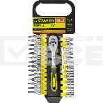 Набор головок STAYER 27754-H28 standard: 1/4 на пластик рельсе трещотка удл-тель 4-13мм 28пр., фото4