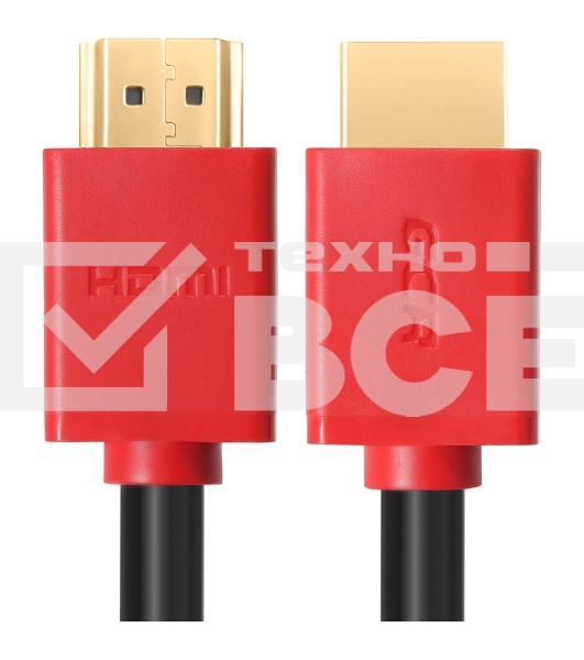 Кабель GCR 2.0m HDMI версия 1.4, черный, красные коннекторы, OD7.3mm, 30/30 AWG, позолоченные контакты, Ethernet 10.2 Гбит/с, 3D, 4K GCR-HM450-2.0m, экран