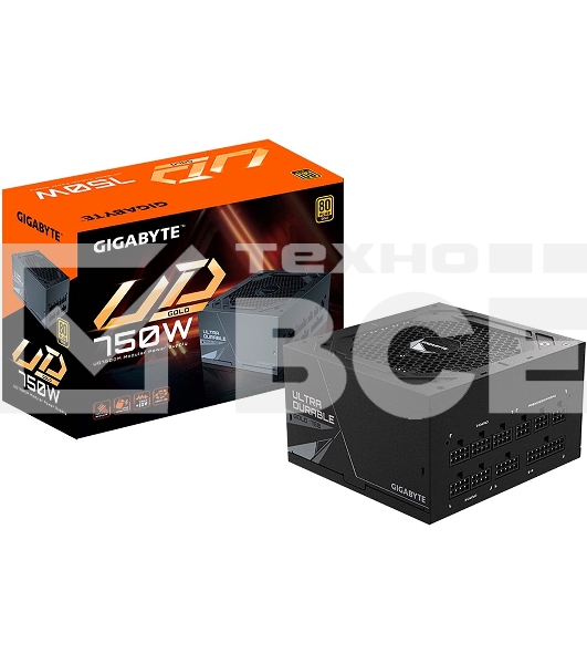 Блок питания Gigabyte ATX 750W GP-UD750GM 80+ gold 24+2x(4+4) pin APFC 120мм fan 8xSATA Cab Manag RTL