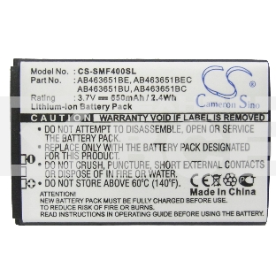 Аккумулятор CameronSinoCS-SMF400SL AB463651BU/AB463651BE для Samsung SGH-F400/SGH-F408/GT-M75003.7V / 650mAh