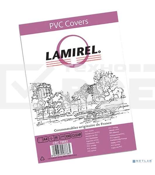 Обложки для переплета Lamirel LA-7868201, Transparent A4, PVC, прозрачные, 200мкм, 100шт