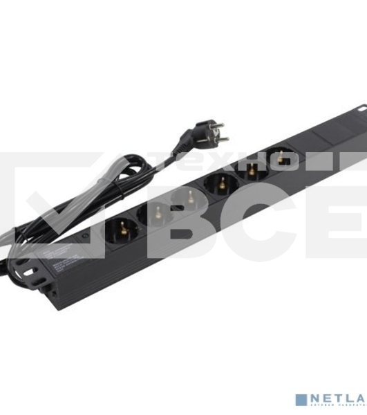 Блок розеток горизонтальный ExeGate ServerPro PDU-19H602 Al-6S-EU2, 19
