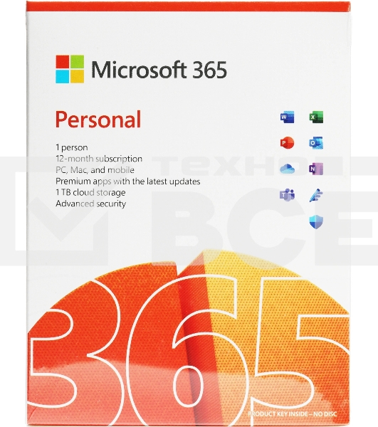 Офисное приложение Microsoft 365 Personal Subscr 1YR Medialess P8 (QQ2-01399)