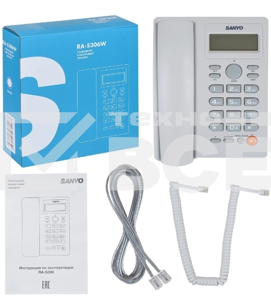 Телефон проводной SANYO RA-S306W белый