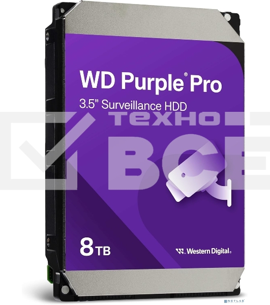 Жесткий диск HDD Western Digital Surveillance Purple Pro8TB 7200rpm SATA-III 256Mb 3.5