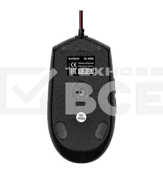 Мышь проводная ExeGate SL-9066 черный, 2400 dpi, USB, кнопки - 6