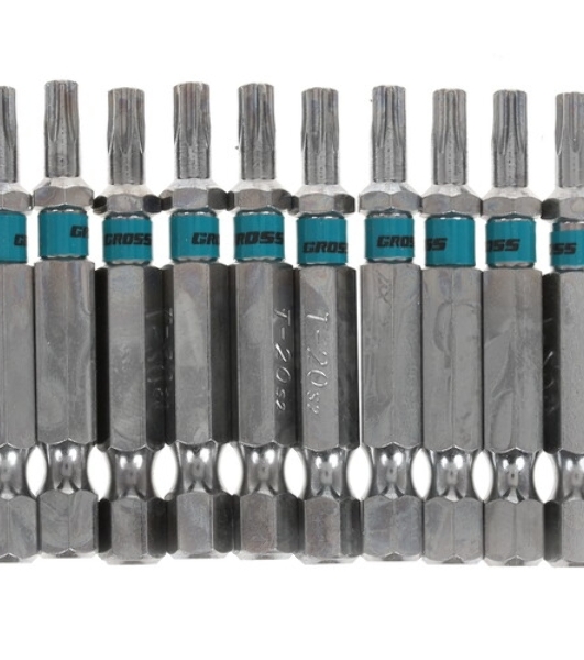 Бита Gross PZ2х25мм, сталь S2, шестигр., 10 шт.