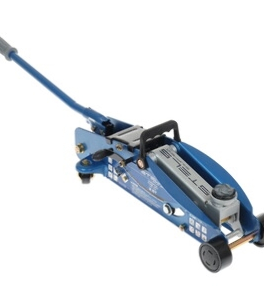 Домкрат Stels 51132 гидравлический подкатной с фиксатором 2.5 т safety pin 140-385 мм в кейсе