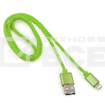 Кабель Cablexpert для Apple CC-S-APUSB01Gn-1M, AM/Lightning, серия Silver, длина 1м, зеленый, блистер , фото 1