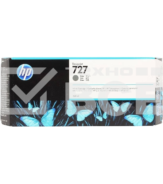 Картридж струйный HP 727 с чернилами фотографического черного цвета для принтеров Designjet, 300 мл