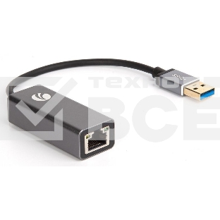 Кабель-переходник USB 3.0 (Am) --> LAN RJ-45 Ethernet 1000 Mbps, Aluminum Shell, VCOM <DU312M>