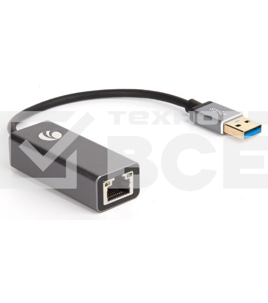 Кабель-переходник USB 3.0 (Am) --> LAN RJ-45 Ethernet 1000 Mbps, Aluminum Shell, VCOM <DU312M>