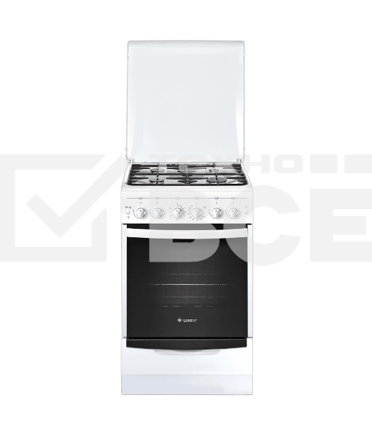Плита газовая Gefest ПГ 5100-02 белый, конфорок 4 шт, духовка 52 л, 50 см x 85 см x 58.5 см