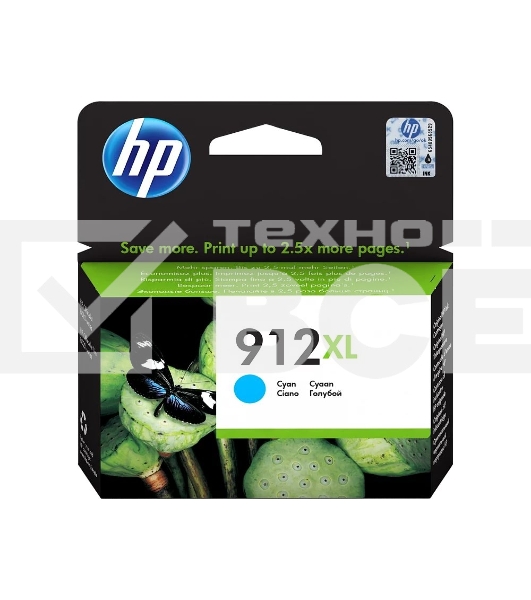 Картридж струйный HP 912 3YL81AE голубой (825стр.) для HP OfficeJet 801x/802x