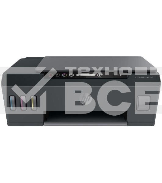 МФУ струйный HP Smart Tank 500 (4SR29A), A4, цветной, печ. до 22 стр/мин. (ч/б) до 16 стр/мин. (цвет), скан. до 8 стр/мин. (ч/б) 4 стр/мин. (цвет), 1200x1200dpi, USB