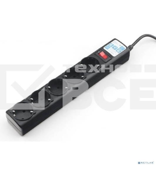 Сетевой фильтр Powercube SPG5-10M 10м (5 розеток) черный (коробка)
