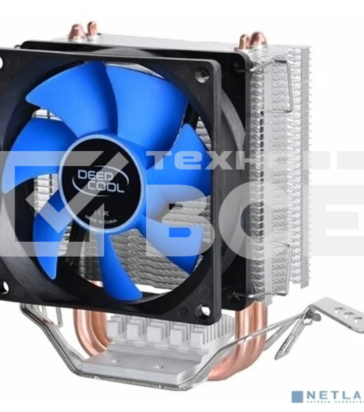 Кулер для процессора DEEPCOOL ICE EDGE MINI FS V2.0 синий, 80 мм, алюминий/медь, 2200 об/мин, 24.7 дБ, 3 pin, 100 Вт, 112 мм