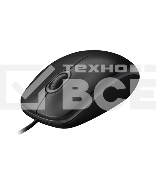 Мышь проводная Logitech B100 черный, 1000 dpi, USB, кнопки - 3