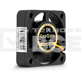 Вентилятор для корпуса ExeGate ExtraSilent ES04010S3P-5 черный, 40 мм, 4500 об/мин, 22 дБ, 3 pin