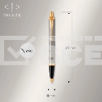 Ручка шариковая Parker IM Core K321 (CW1931670) Brushed Metal GT M син. черн. подар.кор., фото3