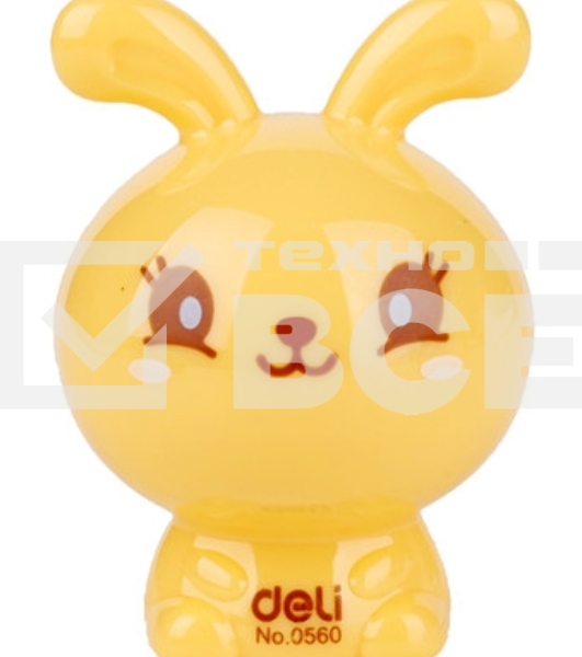Точилка для карандашей ручная Deli Rabbit E0560 1 отверстие пластик ассорти блистер
