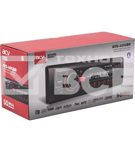 Автомагнитола ACV AVS-401UBR 1DIN 4x50Вт v5.0 AUX 2 (43341)