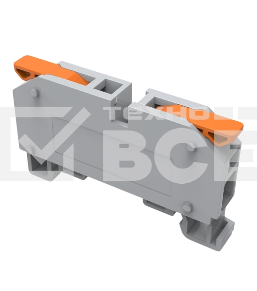 Клемма СМК Rexant 222-621D проходная 1-полюсная на DIN-рейку (1-6 мм²) серый (60 шт/уп)