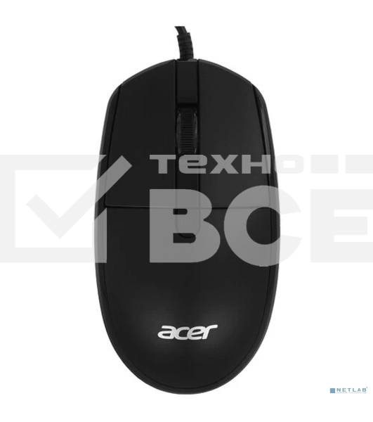 Мышь проводная Acer OMW401 черный, 2000 dpi, USB, кнопки - 4