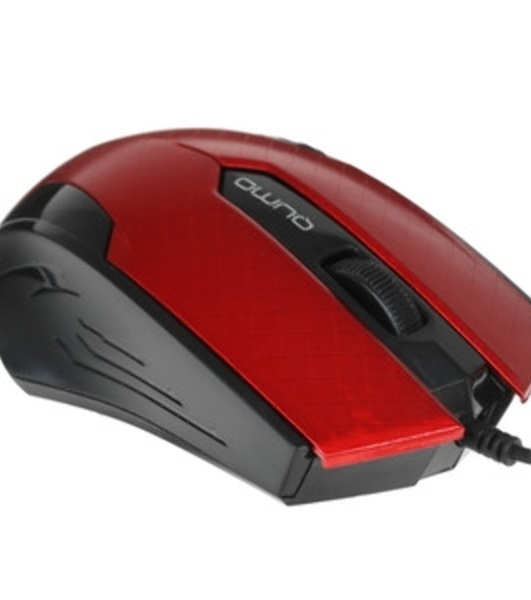 Мышь проводная Qumo Office M14 красный, 1000 dpi, USB, кнопки - 3