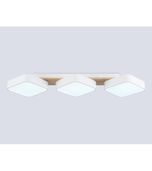 Светильник Ambrella light FL4877/3 WH/WD белый/дерево 54W 3000-6000K 680*200*70 (без ПДУ)