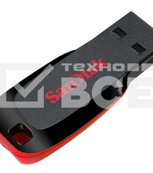 Флеш диск Sandisk 64Gb Cruzer Blade SDCZ50-064G-B35 USB2.0 черный/красный