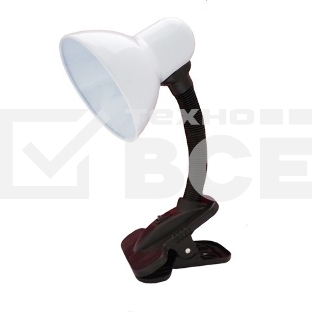 Лампа настольная UNIEL TLI-206 White 60 Ватт, E27, на прищепке, белый