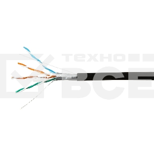Кабель SkyNet Light FTP outdoor 4x2x0,46, медный, FLUKE TEST, кат.5e, однож., 100 м, box, черный