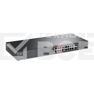Коммутатор TP-LINK TL-SL1218MP Неуправляемый коммутатор PoE на 16 портов 10/100 Мбит/с и 2 гигабитных порта